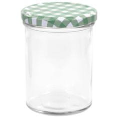 Vidaxl Zaváracie poháre s bielo-zelenými viečkami 48 ks 400 ml sklo