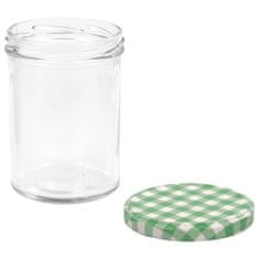 Vidaxl Zaváracie poháre s bielo-zelenými viečkami 96 ks 400 ml sklo