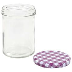 Vidaxl Zaváracie poháre s bielo-fialovými viečkami 96 ks 400 ml sklo