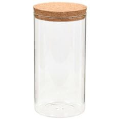 Vidaxl Skladovacie sklenené poháre s korkovými viečkami 6 ks 1100 ml