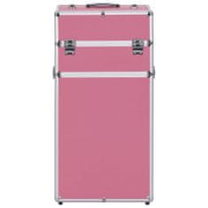 Vidaxl Make-up kufrík ružový hliníkový