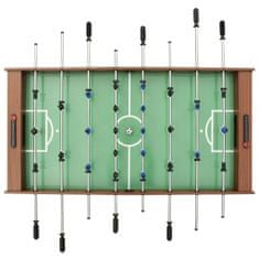 Vidaxl Skladací stolný futbal hnedý 121x61x80 cm