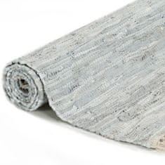 Vidaxl Ručne tkaný Chindi koberec svetlosivý 120x170 cm kožený