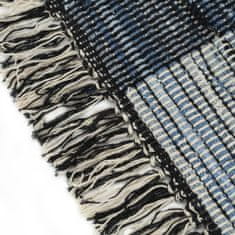 Vidaxl Ručne tkaný koberec Chindi modrý 200x290 cm džínsovina
