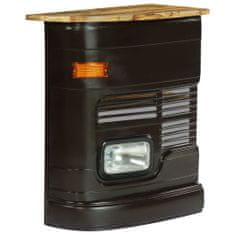 Vidaxl Barový stôl inšpirovaný nákladným autom, mangové drevo, tmavosivá farba