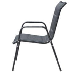 Vidaxl Stohovateľné záhradné stoličky 2 ks čierne oceľ a textilén