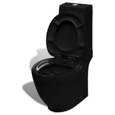 Petromila vidaXL Keramická toaleta/WC do kúpeľne, okrúhla, spodný odtok, čierna