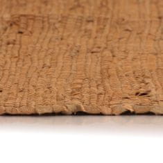 Vidaxl Ručne tkaný Chindi koberec, koža, 120x170 cm, bledohnedý