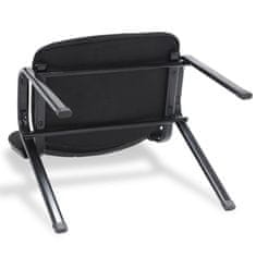 Vidaxl Stohovateľné kancelárske stoličky, 12 ks, látkové, čierne