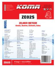 KOMA ZE02S - Vrecká do vysávača Zelmer Meteor textilné, 4ks