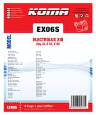 KOMA EX06S - Vrecká do vysávača KOMA Electrolux XIO textilné, 4ks