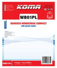 KOMA WB01PL - Sada 12 ks vreciek do vysávača Rowenta Wonderbag Compact