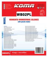 KOMA WB02PL - Vrecká do vysávača Rowenta Wonderbag Silence textilné, 4ks