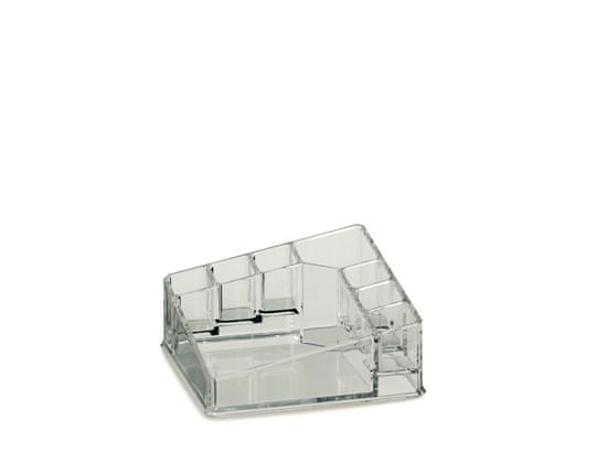 Kela Kozmetická dóza SAFIRA plast, transparent, 14 × 14 × 6,5 cm