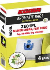 KOMA ZE01PL AROMATIC BAGS COTTON FLOWER - Zelmer Cobra, Flip, Furio s plastovým čelom, 4ks