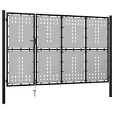 Vidaxl Záhradná brána, oceľ 350x175 cm, čierna