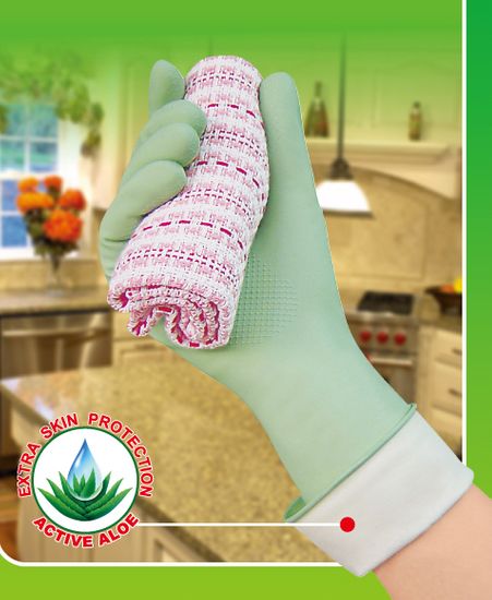 TORO Gumové rukavice - S, aloe, zelená