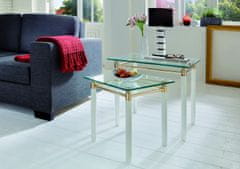 Mørtens Furniture Konferenčný stolík Terrell, 42 cm, biela/zlatá