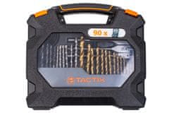Tactix Sada vrtákov a príslušenstva v plastovom kufri, 90 ks - TC418739