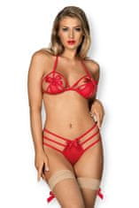 Obsessive Dámska erotická súprava Giftella set + Nadkolienky Gatta Calzino Strech, červená, L/XL