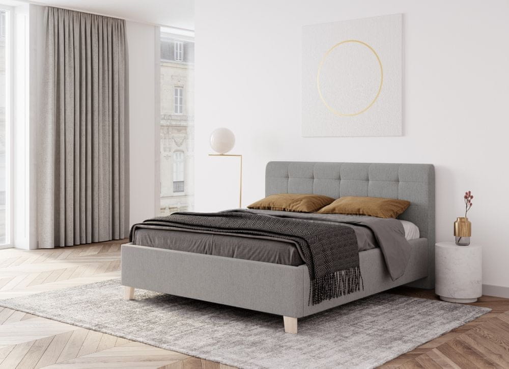We-Tec Manželská posteľ MONICA, 180x200 cm s úložným priestorom, tmavo sivá, 160x200