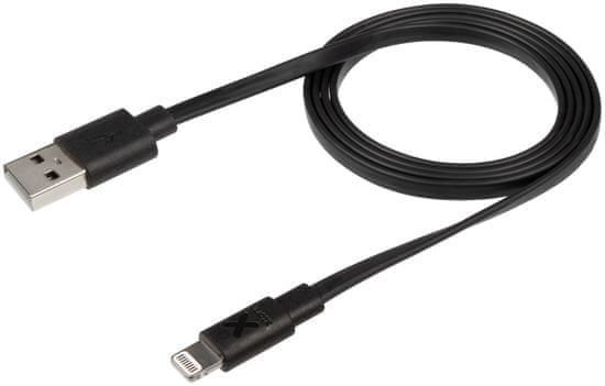 Xtorm Flat USB to Lightning Cable (1 m) CF031, čierny
