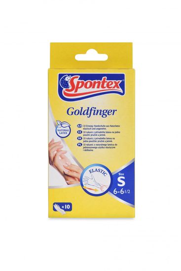 Spontex Goldfinger rukavice jednorazové latexové veľ. S, 10 ks
