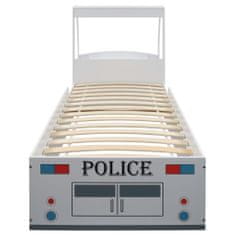 Vidaxl Detská posteľ v tvare policajného auta penový matrac 90x200 cm