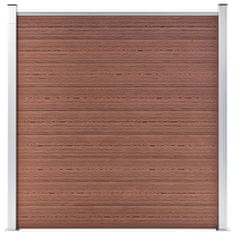 Vidaxl WPC plot, 6 štvorcových + 1 zošikmený diel 1138x186 cm, hnedý