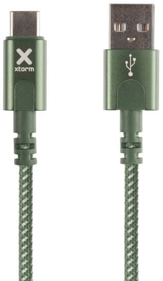 Xtorm Nylon USB to USB-C Cable (1 m) CX2052, zelený