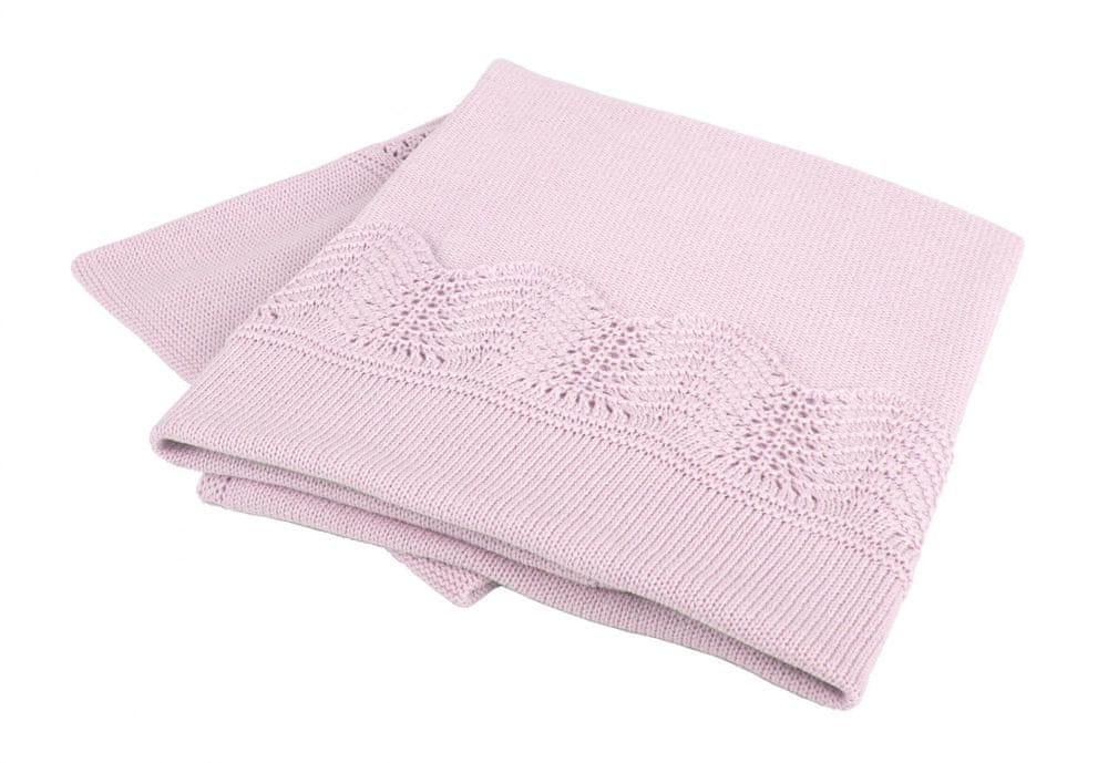 Interbaby deka priadzová, lem 75 × 100, ružová