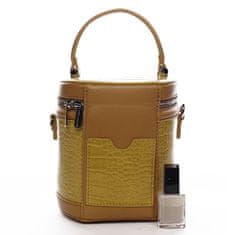 David Jones Designová menšia koženková kabelka Smiley, žltá