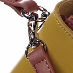 David Jones Pevná elegantná kabelka do ruky s klopou Zorka, žltá