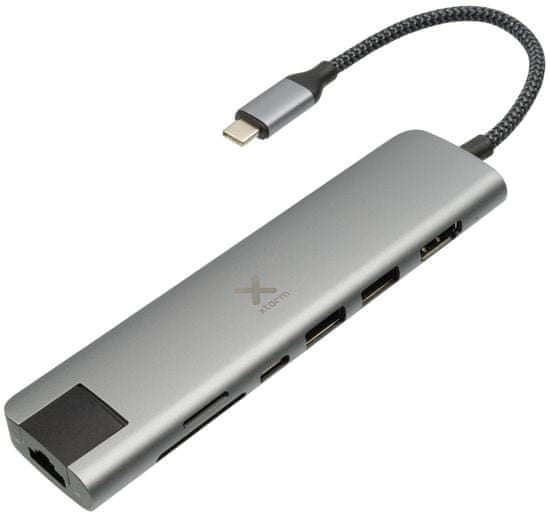 Xtorm USB-C Hub 7-in-1 Braided Cable 60 Watt PD XC207