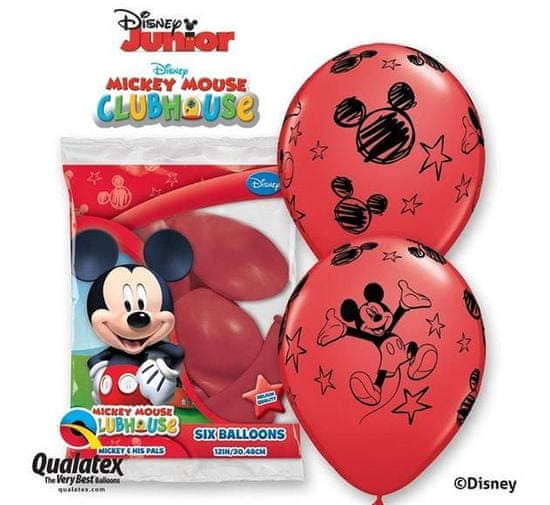 Párty balóniky latexové myšiak - Mickey Mouse - 30 cm - 6 ks