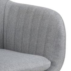 Design Scandinavia Jedálenská stolička s opierkami Ema, textil, svetlo šedá