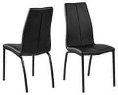 Design Scandinavia Jedálenská stolička Asama (SET 4ks), syntetická koža, čierna