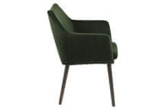 Design Scandinavia Jedálenská stolička s opierkami Nora, zamat, tmavo šedá