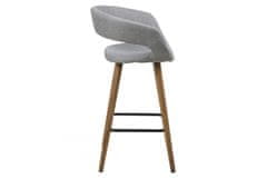 Design Scandinavia Barová stolička Grace (SET 2ks), tkanina, svetlo šedá