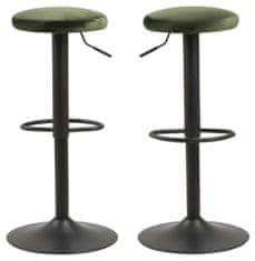 Design Scandinavia Barová stolička Finch (SET 2ks), tkanina, tmavo zelená
