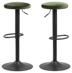 Design Scandinavia Barová stolička Finch (SET 2ks), tkanina, tmavo zelená