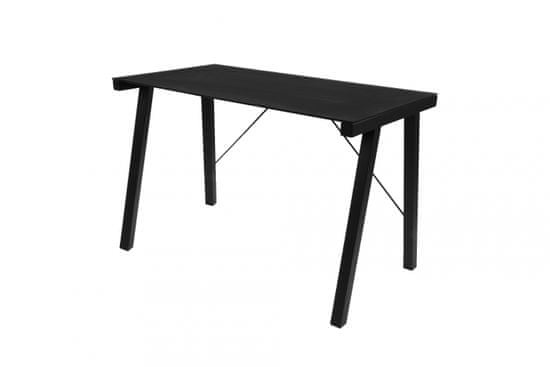 Design Scandinavia Pracovný stôl Typhoon, 125 cm, sklo, čierna
