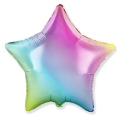 Fóliový balónik hviezda Dúha - Rainbow - 45 cm