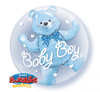 Fóliový balón BUBBLES 24" - Medveď v balóne Chlapček 61cm