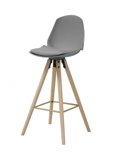 Design Scandinavia Barová stolička Aslo, sivá