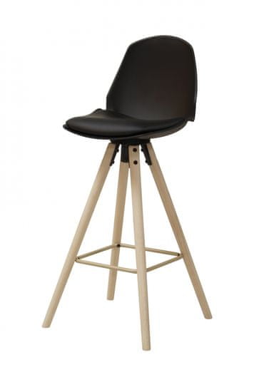 Design Scandinavia Barová stolička Aslo, čierna