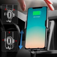 BASEUS Wireless Charger Gravity držiak na mobil do auta, Qi bezdrôtová nabíjačka, čierny