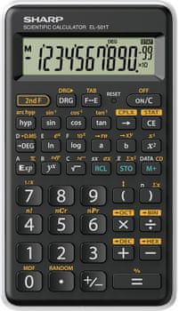 Vedecká kalkulačka Sharp EL-501TWH (SH-EL501TWH), solárna, kryt, dvojriadkový displej, pokročilé, matematická, štatistická, goniometrické funkcie