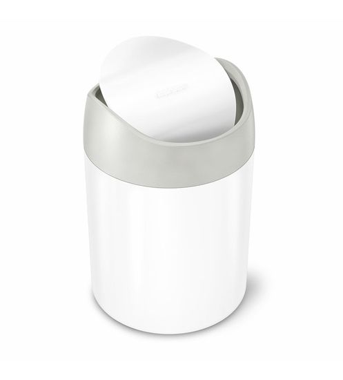 Simplehuman Odpadkový kôš na stôl Mini 1,5 l, biela nerezová oceľ