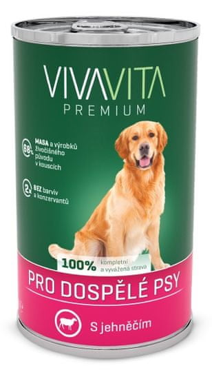vivavita konzerva pre psov jahňacie 1240 g
